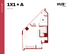 Efficient 1 bedroom layout in the Hub Columbia, featuring 652 sq ft with a cozy living area, modern kitchen, and sleek bathroom design.