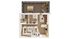 Modern apartment floor plan showcasing 2 bedrooms, cozy living room, sleek kitchen, and expansive outdoor patio.