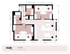 Modern 2-bedroom floor plan at HUB Bancroft featuring a spacious open-concept living and dining area, 2 bathrooms, and a kitchen, measuring 1052 sq ft.