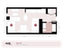 Modern Studio F DO floor plan with open layout featuring two sleeping areas, efficient kitchen, stylish bathroom, and cozy living space, totaling 450 sq ft at HUB Bancroft.