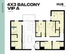 Modern 4-bedroom VIP apartment floor plan with spacious balcony, open living area, and well-designed layout at Hub Lexington, 748 sq ft.