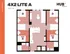 Modern 4X2 Lite A floor plan offering 4 bedrooms and 2 bathrooms with a spacious layout of 1041 SF at Hub Knoxville.