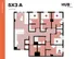 Modern floor plan of Hub Knoxville 5X3 apartment with 5 spacious bedrooms, stylish open kitchen, and 3 bathrooms totaling 1380 sq ft.