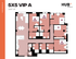 Contemporary 5-bedroom VIP A floor plan with open-concept living and dining area, sleek kitchen, and three primary suites, encompassing 1987 sq ft at Hub Knoxville.