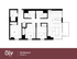 Contemporary 3x3 Balcony A floor plan with three bedrooms, open living area, modern kitchen, and spacious bathrooms, totaling 1046 sq. ft.