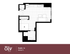 Modern and efficient floor plan of Studio + A, featuring an open living area with kitchen, cozy sleeping space, and compact bathroom, 506 sq. ft.