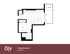 Modern Studio Mansion A floor plan with 503 sq. ft., featuring a cozy bedroom, open kitchen, spacious living area, and private hot tub.