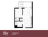 Modern 1x1 Mansion A floor plan featuring a cozy bedroom, open living area, efficient kitchen, and exclusive hot tub in 530 sq ft.