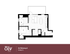 Elegant floor plan of a 775 sq. ft. apartment featuring 2 bedrooms, a modern kitchen, a cozy living area, and a private balcony.