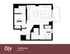 Modern 2x2 Balcony A floor plan offering 2 bedrooms, a spacious living area, and an open kitchen, covering 802 sq. ft.