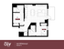 Chic 2x2 VIP Balcony A floor plan with two bedrooms, open kitchen-living space, and balcony, covering 802 sq. ft. of modern elegance.