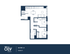 Modern 2D floor plan of Oliv Madison featuring 2 bedrooms, an open living and dining area, and in-unit laundry, 755 sq ft.