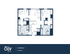 Modern 4-bedroom floor plan at Oliv Madison, featuring a spacious open living area, stylish kitchen, and efficient layout, covering 1114 sq. ft.