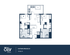 Modern floor plan of the 4x2 Suite Mansion A offering 4 bedrooms, a central open living area, and stylish amenities in 1111+ sq. ft.