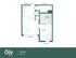 Modern 2D floor plan showcasing a 2x1 Lite A layout with 2 bedrooms, spacious living room, and efficient kitchen in 648 sq. ft.
