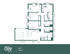 Modern floor plan featuring 4 bedrooms, a spacious living room, and a fully-equipped kitchen in 1378 sq. ft.