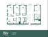 Modern floor plan for Oliv Highland featuring 6 spacious bedrooms, open living room, well-appointed kitchen, and multiple bathrooms, totaling 1398 sq ft.