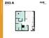 Modern 2X1 A floor plan at Hub Gainesville University featuring 2 bedrooms and open living area, 751 sq ft.