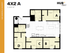 Contemporary 4-bedroom floor plan at HUB Gainesville University, featuring a spacious open living area and modern kitchen within 1,165 square feet.