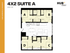 Modern 4x2 suite A floor plan featuring four bedrooms, open kitchen, and spacious living area at Hub Gainesville University, 955 sq ft.