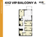 Modern 4x2 VIP Balcony A floor plan offering 4 bedrooms, spacious living area, and balcony in 1,165 SF at Hub Gainesville University.
