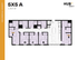 Spacious 5-bedroom floor plan for Hub Gainesville University featuring a large open living area and modern kitchen, 1,464 sq ft.
