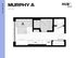 Compact and modern Murphy A floor plan at HUB Limestone with 1 bedroom, 332 sq ft, featuring an efficient layout with kitchenette and bathroom.