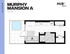 Compact Murphy Mansion A floor plan, featuring a modern open-concept living area, kitchen with appliances, and a cozy layout at 332 SF.