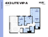 Modern 4X3 LITE VIP A floor plan with 1208 sq ft, featuring a spacious open-concept living area, three bedrooms, and state-of-the-art amenities at HUB Lexington Limestone.