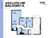 Contemporary 4-bedroom VIP apartment floor plan with expansive balcony, sleek kitchen, and comfortable living space, totaling 1068 sq ft.