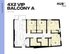 Modern 4-bedroom floor plan with a spacious balcony, versatile living areas, and contemporary kitchen layout in 1017 SF at Hub Limestone.