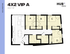 Modern 4x2 VIP A floor plan with 1017 sq ft, featuring four spacious bedrooms, two bathrooms, and an open kitchen and dining area at HUB Lexington Limestone.