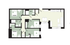 Elegant floor plan featuring 3 spacious bedrooms, an open-concept living and dining area, and a modern kitchen.