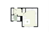 Modern studio apartment floor plan featuring an open living space, compact kitchen with appliances, and a cozy bathroom.