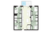 Modern floor plan with 3 bedrooms, 2 bathrooms, open dining area, and rooftop pool access.