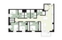 Modern 2D floor plan showcasing a spacious apartment with three bedrooms, an elegant open dining area, and a practical kitchen setup.
