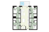 Elegant floor plan showcasing 4 bedrooms, a central open-concept living and dining area, and a rooftop pool deck.
