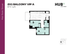 Modern floor plan of 2X1 Balcony VIP A featuring 2 spacious bedrooms, open living area, and chic kitchen in 673 sqft at Hub State Street.