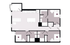 Modern 2D floor plan highlighting 3 bedrooms, a welcoming open-concept living and dining area, and a sleek kitchen design.