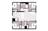 Modern floor plan featuring four bedrooms, an open-concept kitchen with island seating, and a spacious living area.