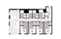 Modern 2D floor plan featuring four bedrooms, a spacious kitchen with dining area, and three sleek bathrooms, perfect for comfortable living.