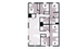 Modern apartment floor plan showcasing 5 bedrooms, including a primary and interior room, with spacious kitchen and living area, ideal for comfortable living.