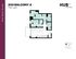 Modern 742 sqft floor plan of Hub State Street featuring 2 bedrooms and 2 bathrooms with a spacious balcony.