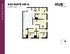 Contemporary floor plan for Hub State Street's 4x2 Suite VIP A with 1156 sqft, featuring four bedrooms, an airy living area, and a spacious kitchen.