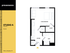 Provenance Studio A floor plan illustrating an efficient layout with combined living and bedroom area, kitchen, and bath in West Lafayette, IN.