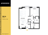 Modern 1 bedroom, 1 bath apartment floor plan featuring an open-concept living and dining area, stylish kitchen, and convenient closet space in West Lafayette, IN.