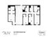 Contemporary 4x4 Penthouse ADA floor plan featuring four bedrooms, open kitchen, and spacious living areas, totaling 1411 sq ft.