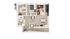 Modern 2D floor plan showcasing two bedrooms, a cozy living area, stylish kitchen, and elegant bathroom.