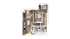 Contemporary 2D floor plan showcasing a stylish apartment with two bedrooms, a cozy living area, and a modern kitchen, perfect for urban living.