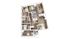 Contemporary floor plan showcasing four stylish bedrooms, modern open kitchen, chic living area, and two elegant bathrooms.